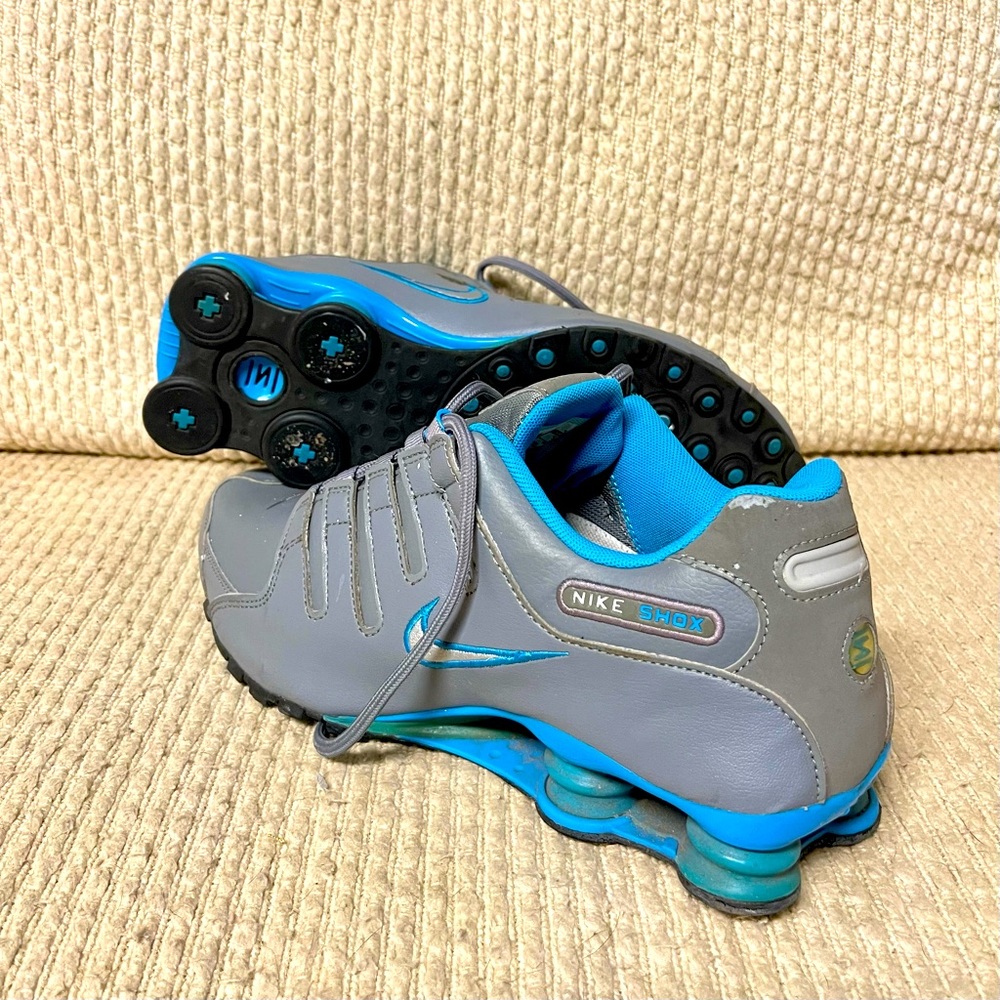 Nike Shox NZ Blue Lagoon 378341-004 Grey Men’s Running Shoes size 12